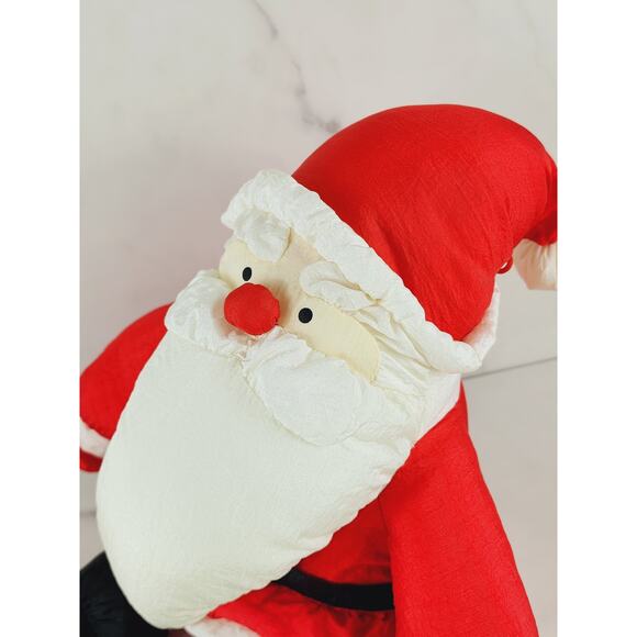 Christmas Santa Claus Polyester 12" Large Soft Plush Stuffed Toy 1978 Korea Vtg - Picture 10 of 16